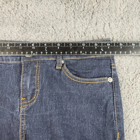 Womens Slim Fit High Waist Bootcut Jean Size 9 Dark Wash Stretch Heel High Denim - Picture 6 of 11